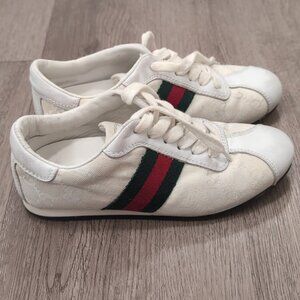 Authentic Gucci Kids Shoes in White with Red and Green Stripes 13